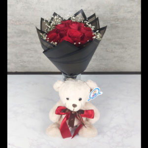 ramo rosas osito de peluche