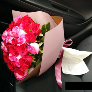 Ramo de 50 rosas rojo y rosa